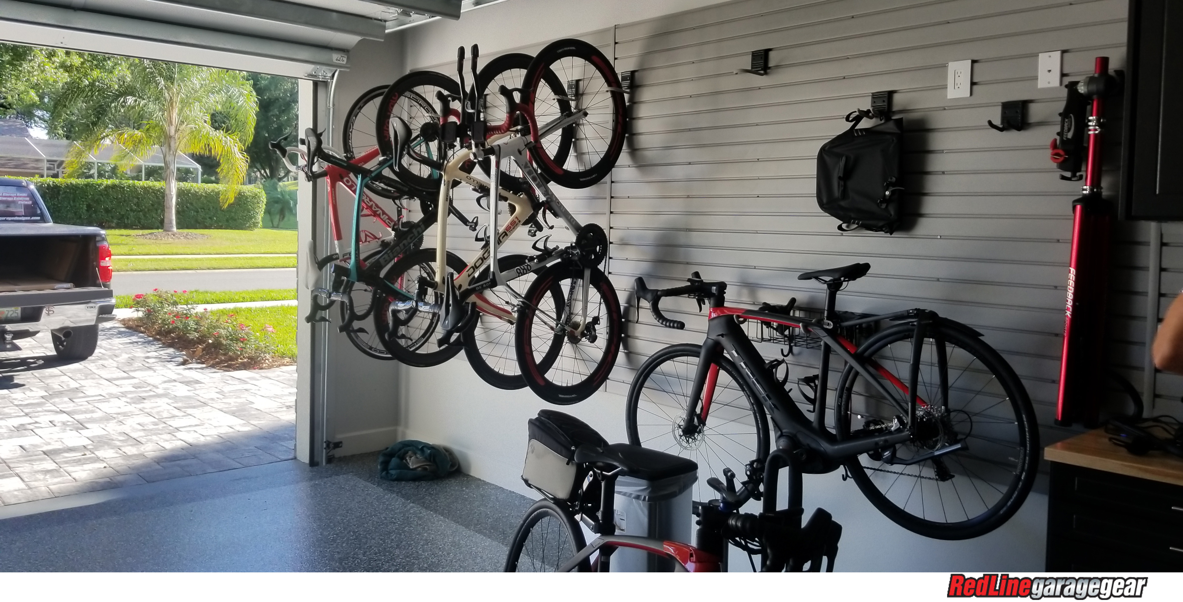 horizontal bike rack garage
